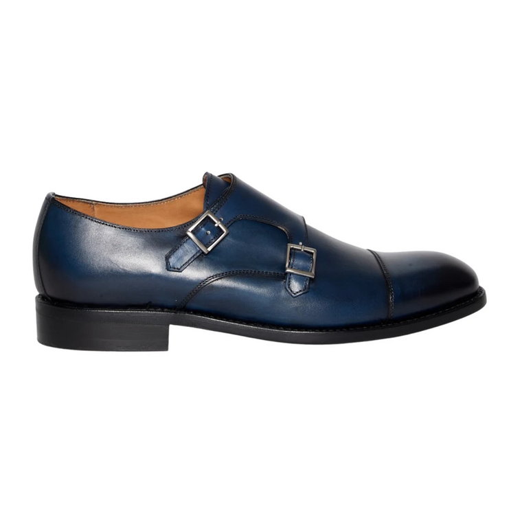 Niebieskie skórzane Monk Strap 5441 Berwick