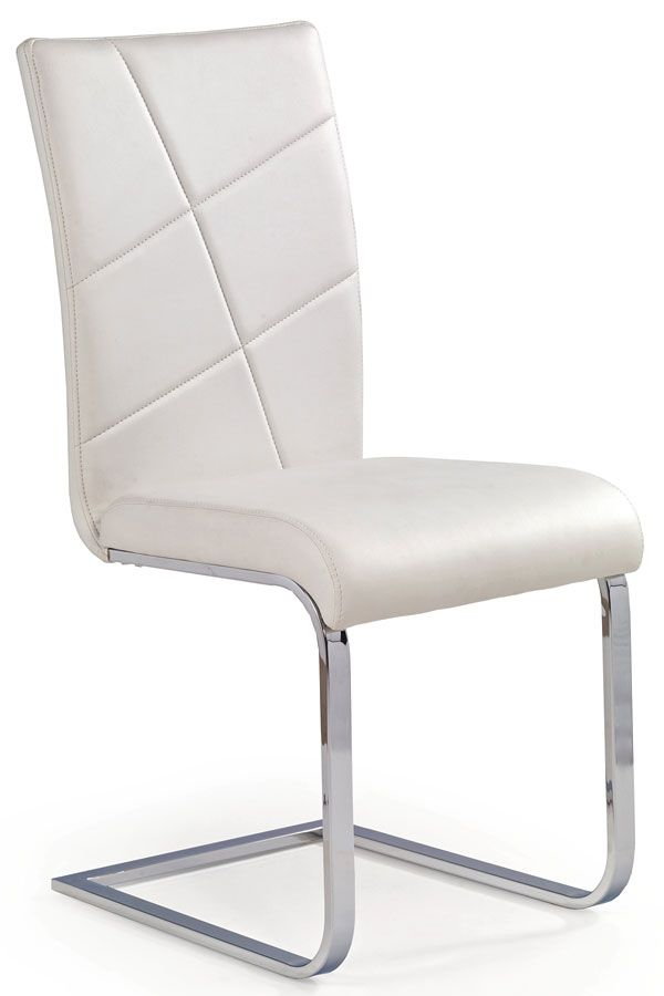 Białe krzesło tapicerowane na płozach - Preis