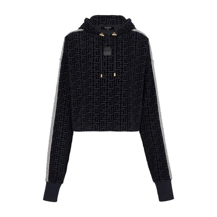 Bluza z Kapturem i Monogramem Balmain