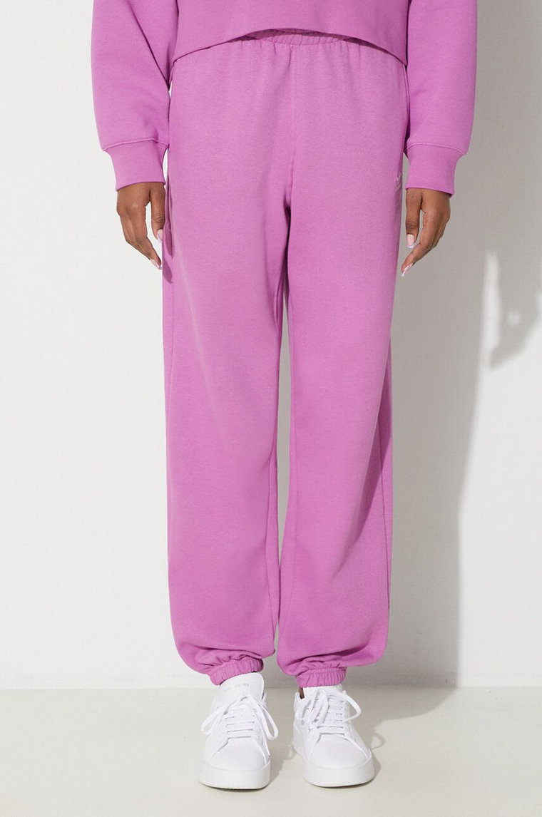 adidas Originals spodnie dresowe Essentials Fleece Joggers kolor różowy gładkie IR5964