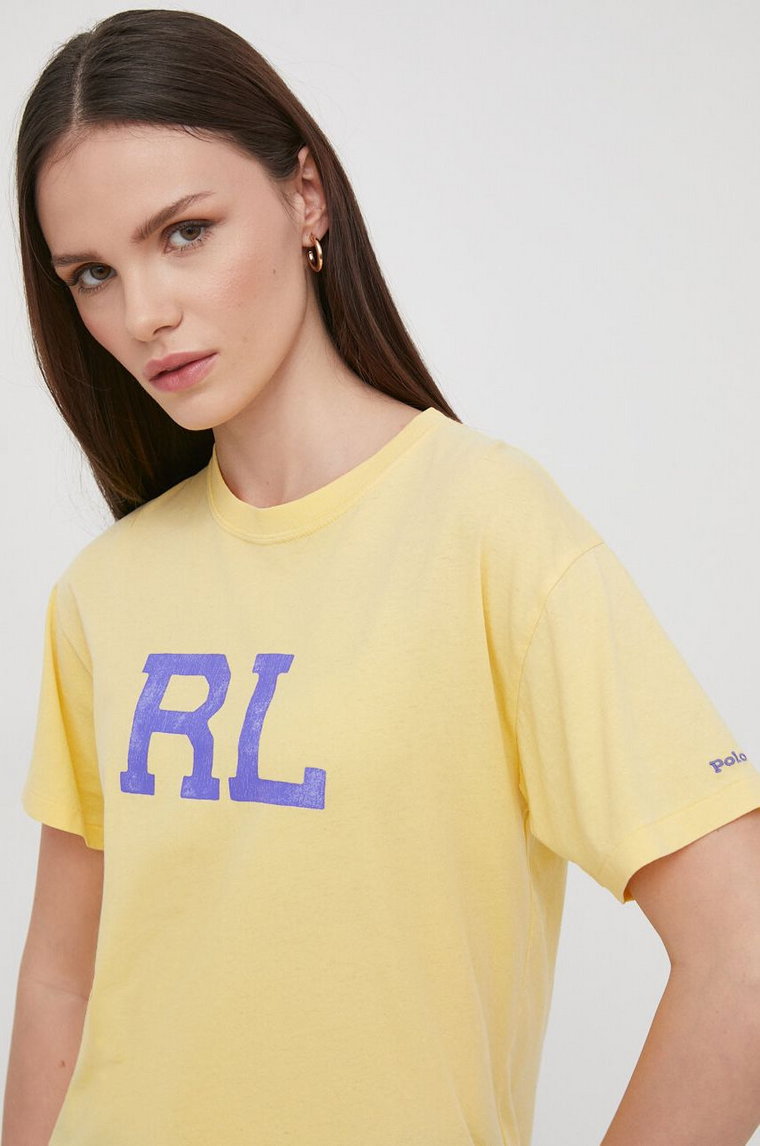 Polo Ralph Lauren t-shirt bawełniany kolor żółty