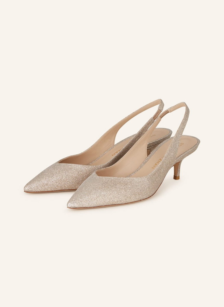 Stuart Weitzman Czółenka Z Odkrytą Piętą Eva 50 beige