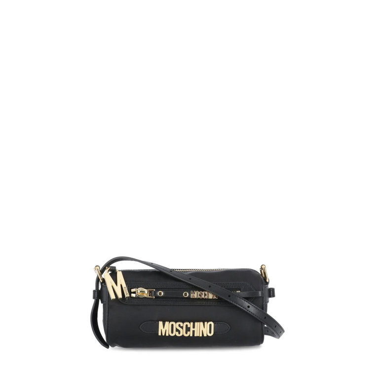 Czarna torba na ramię z kieszenią z przodu Moschino