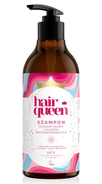 Hair Queen Szampon do skóry głowy i włosów średnioporowatych 400ml