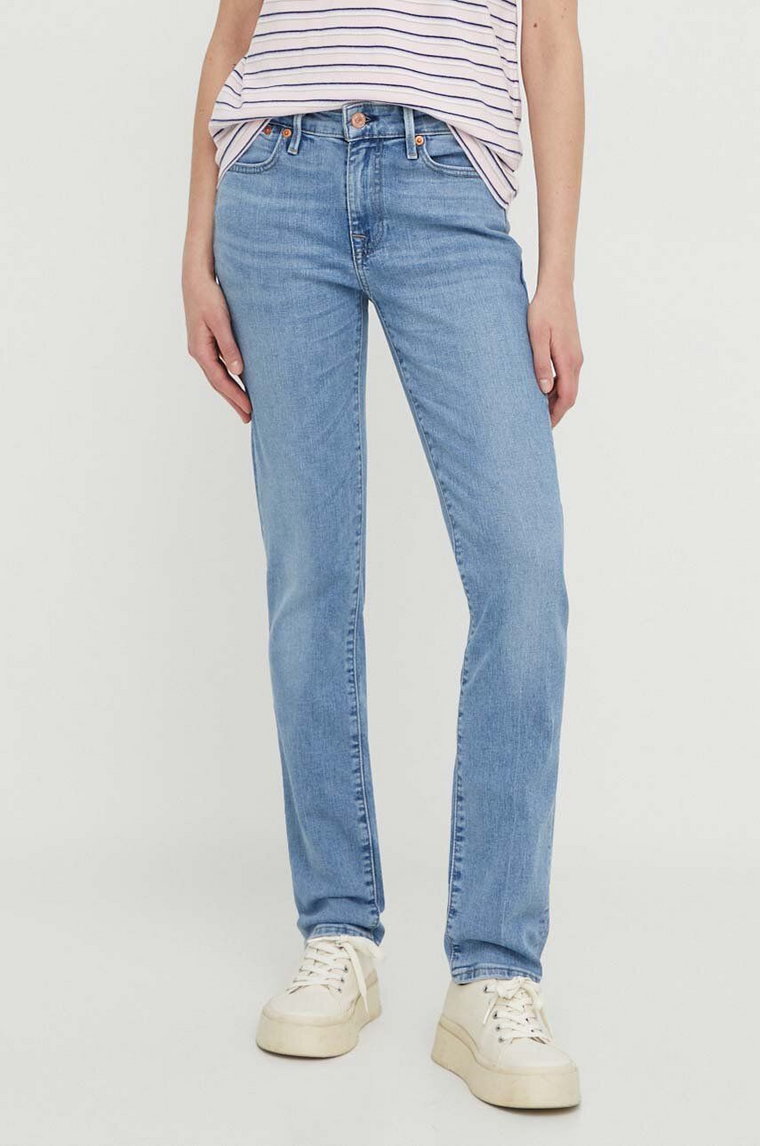 Levi's jeansy 712 SLIM damskie kolor niebieski