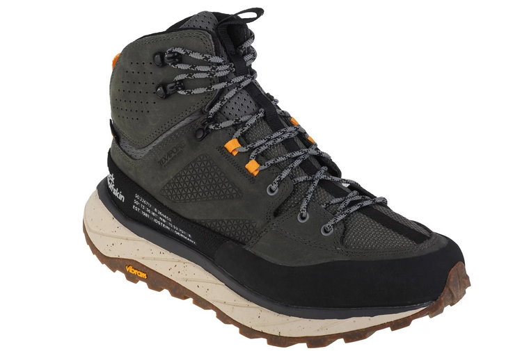 Jack Wolfskin Terraquest Texapore Mid M 4056381-4143, Męskie, Zielone, buty trekkingowe, nubuk, rozmiar: 41