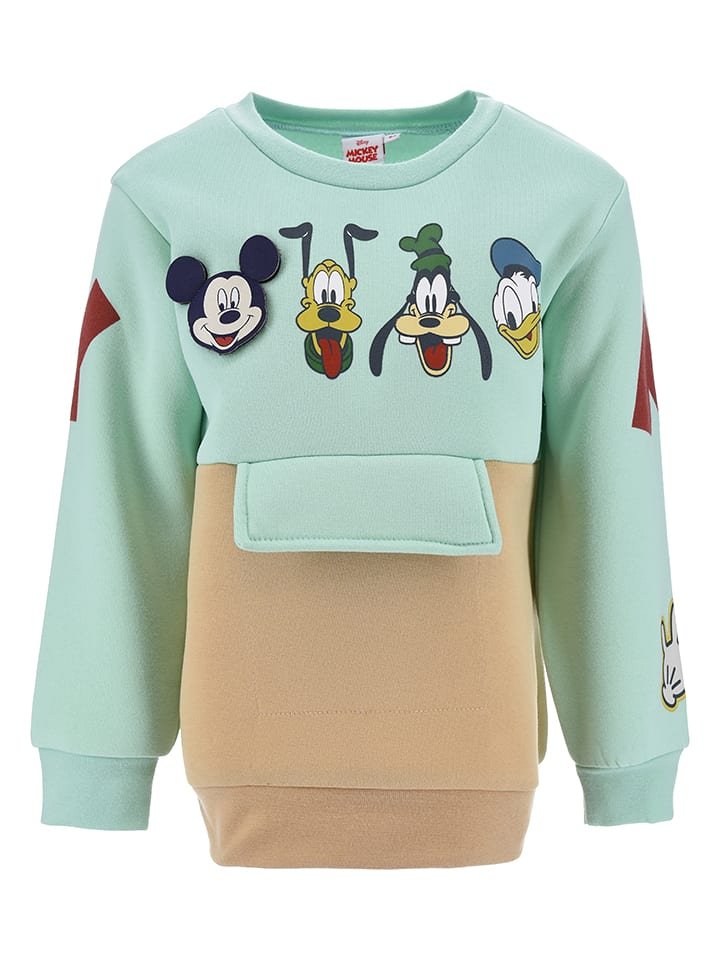 Disney Mickey Mouse Bluza "Mickey" w kolorze turkusowo-beżowym