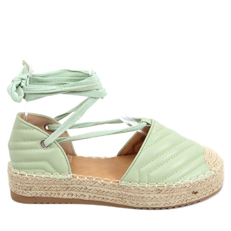 Espadryle wiązane na kostkę Freesia Green zielone