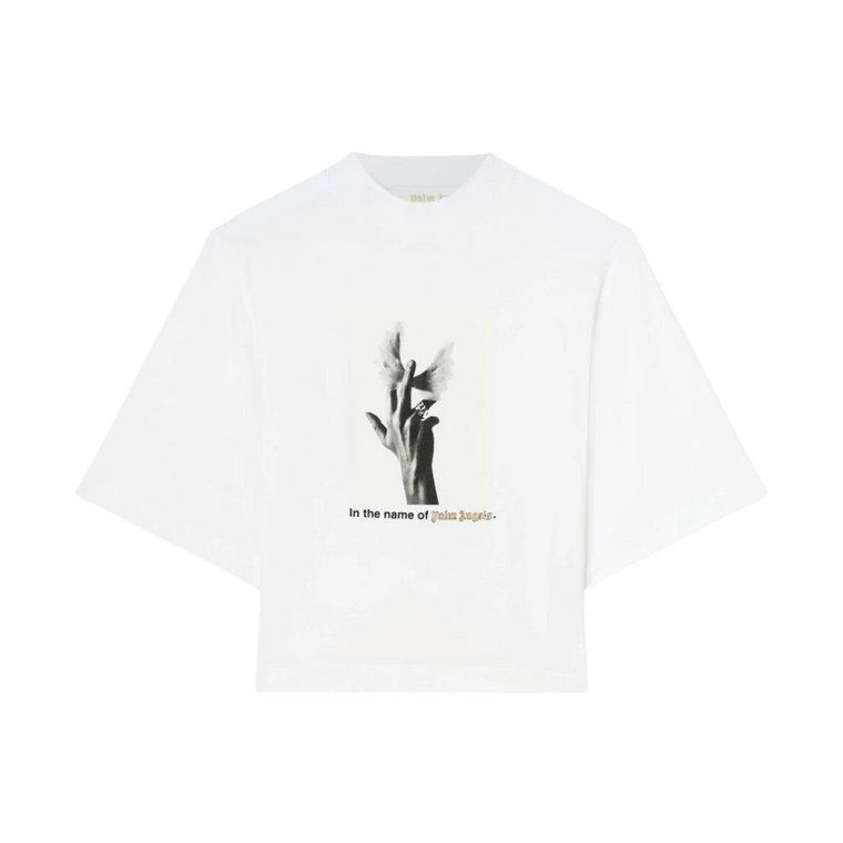 Biała kolekcja T-shirtów i Polo Palm Angels