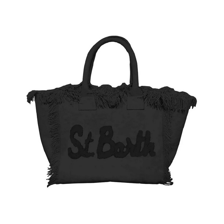 Czarna torba plażowa Vanity Patch MC2 Saint Barth