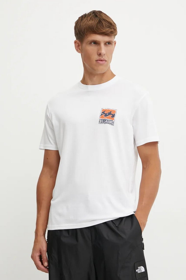 Billabong t-shirt Stamp męski kolor biały z nadrukiem EBYZT00145