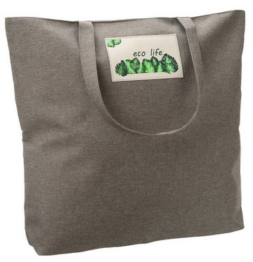 Duża pojemna torebka torba shopper a4 ekologiczna naszywka