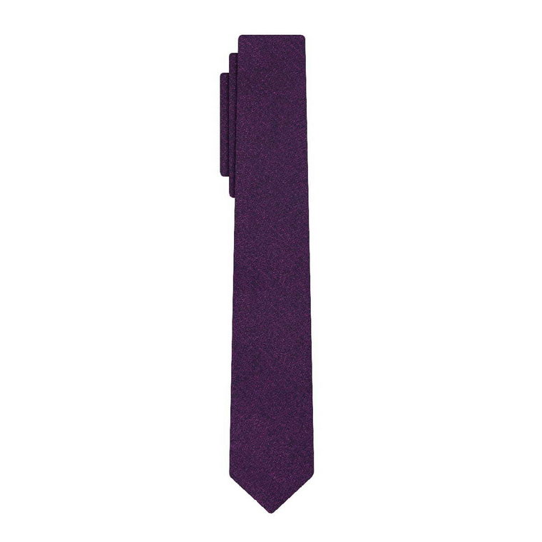 Krawat fioletowy w fakturę EM 1