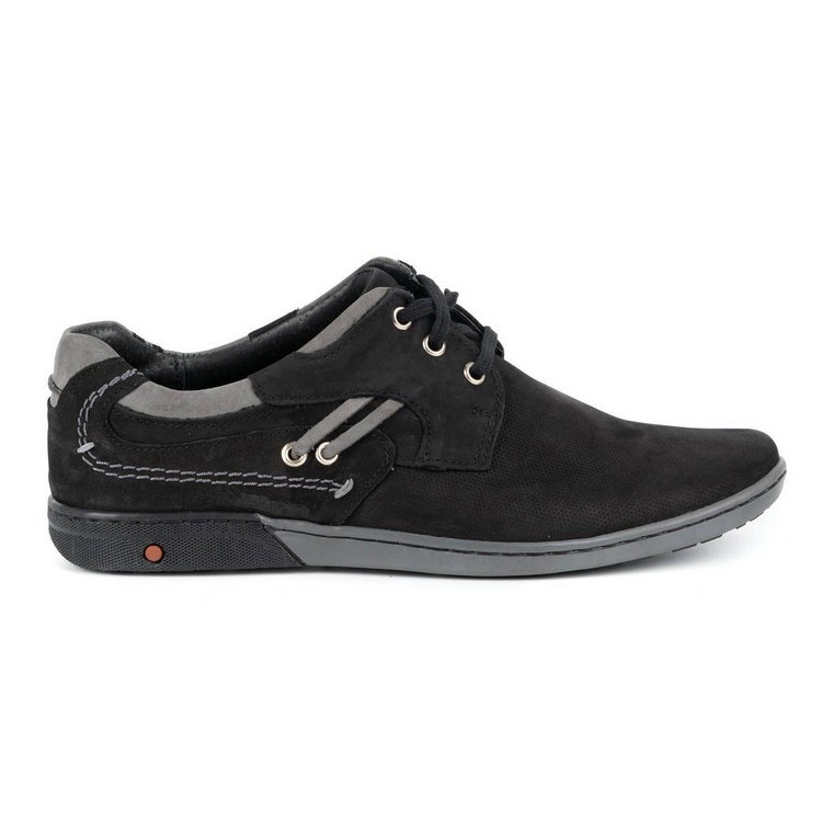 KOMODO Buty męskie skórzane casual 861L czarne