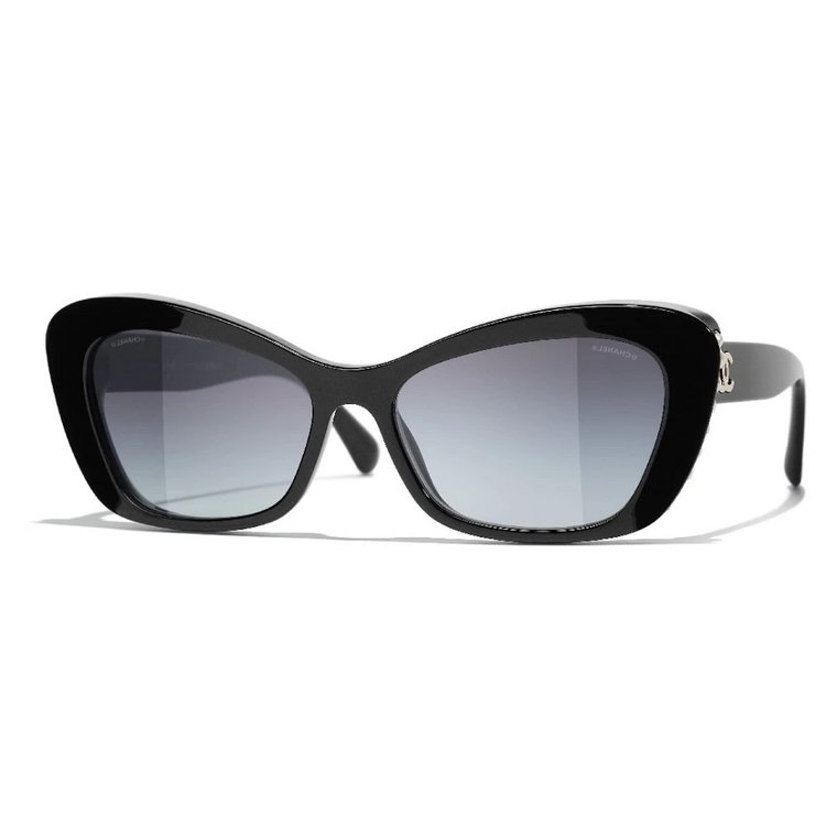 Okulary przeciwsłoneczne Cc5481H w kolorze Czarnym i Szarym/Niebieskim Chanel