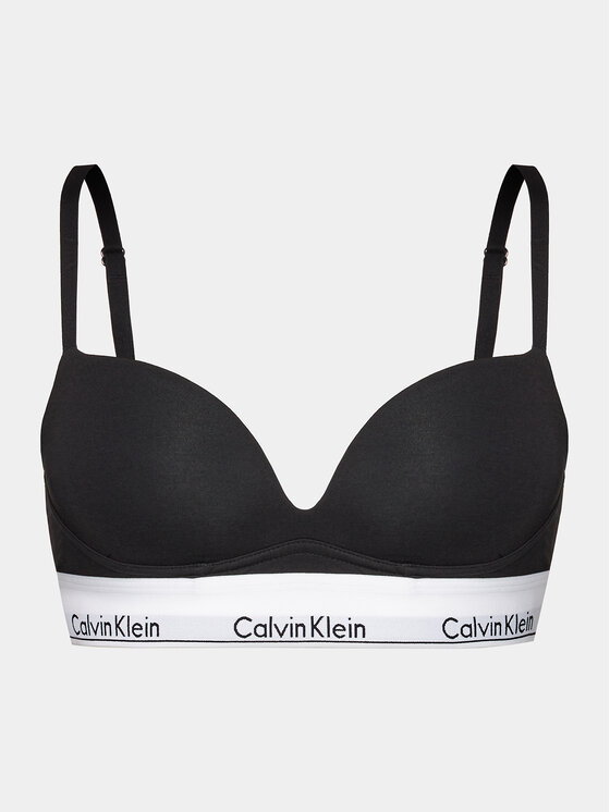 Calvin Klein biały dopasowany biustonosz sportowy push up S