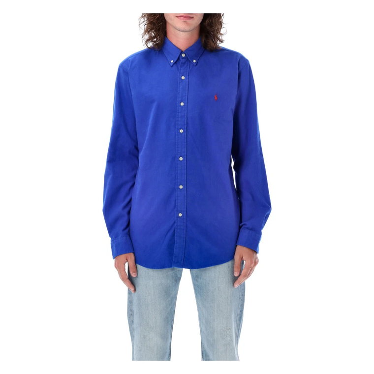 Niebieska Królewska Koszula Custom - Męska Moda Aw23 Ralph Lauren