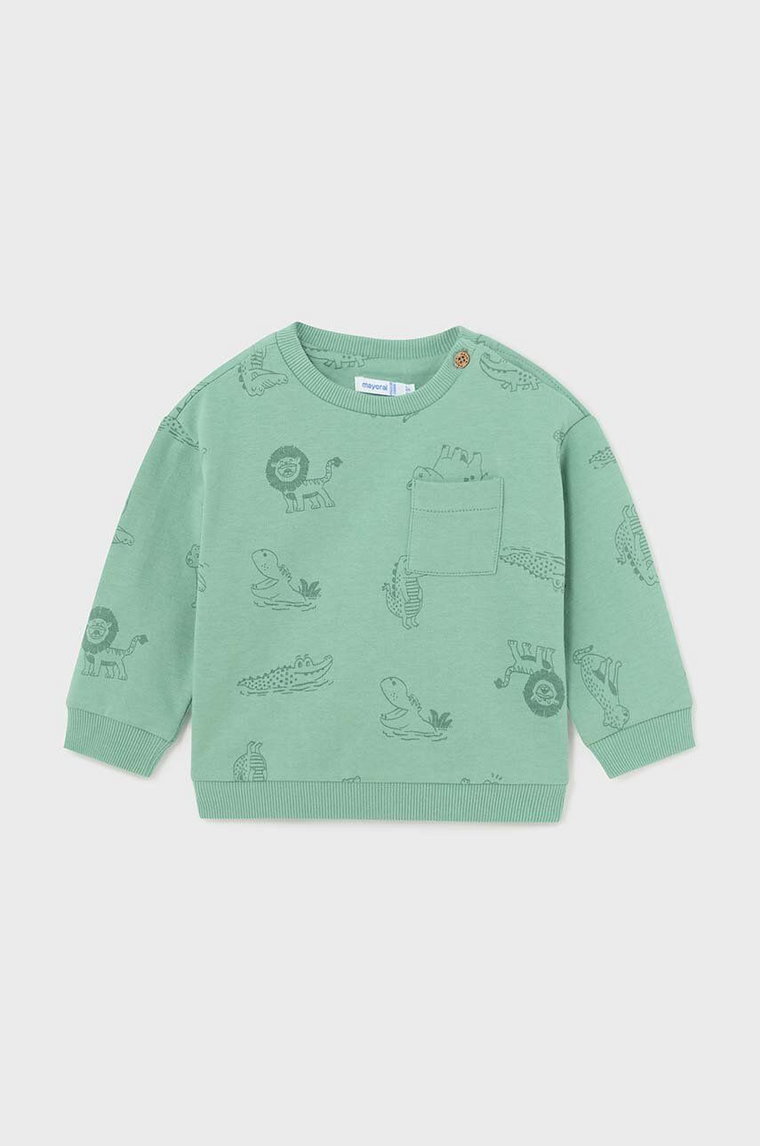 Mayoral bluza niemowlęca kolor zielony wzorzysta