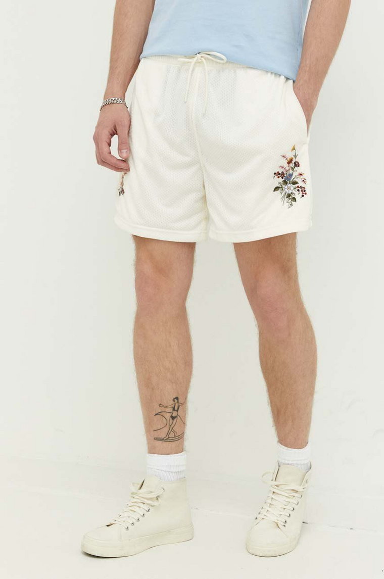 Abercrombie & Fitch szorty męskie kolor beżowy