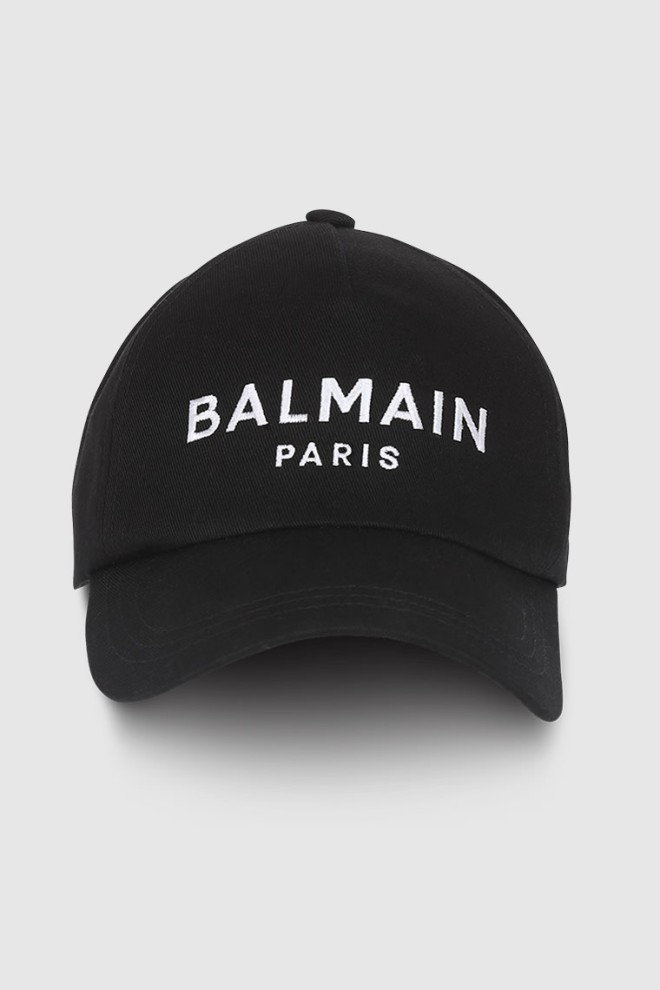 BALMAIN Czarna czapka z logo