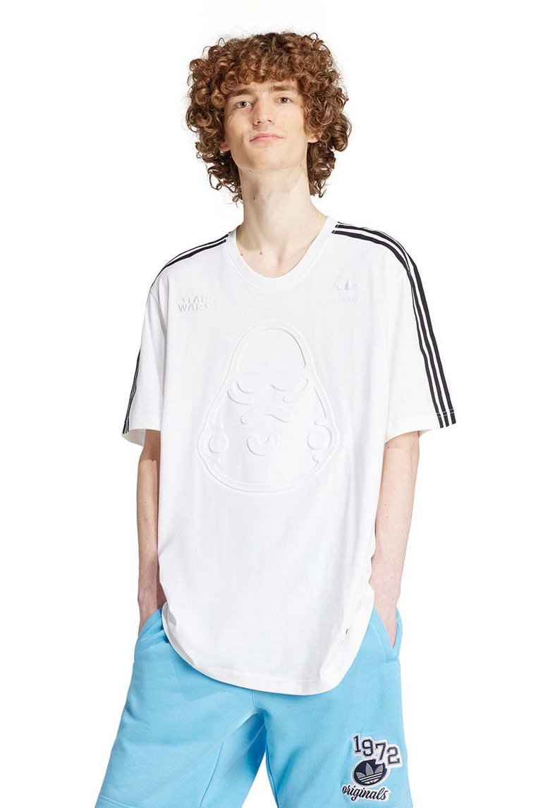 adidas Originals t-shirt bawełniany Tee x Nanzuka x Star Wars męski kolor biały z nadrukiem IV9470