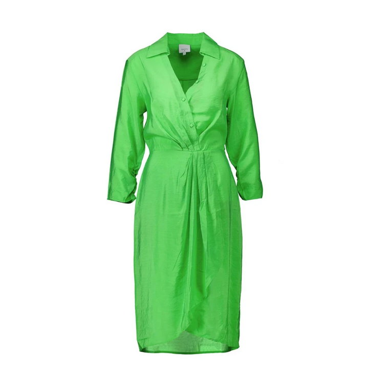 Zielona Sukienka Midi Styl Bluzki Dante 6