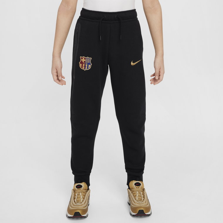 Spodnie piłkarskie dla dużych dzieci (chłopców) Nike FC Barcelona Tech Fleece - Szary