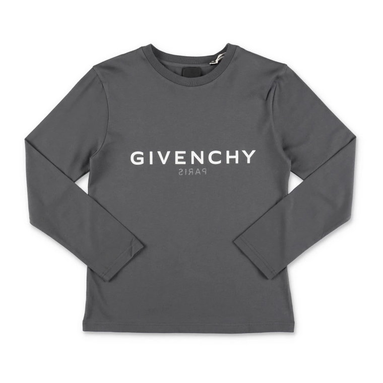 Ciemnoszara bawełniana koszulka chłopięca Givenchy