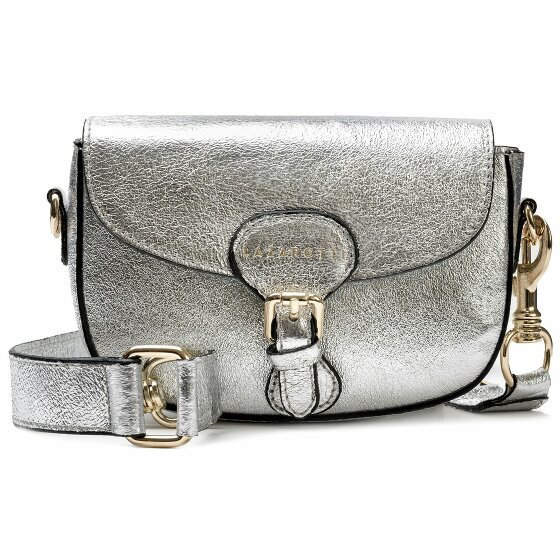 Lazarotti Milano Leather Shoulder Bag 19 cm silver