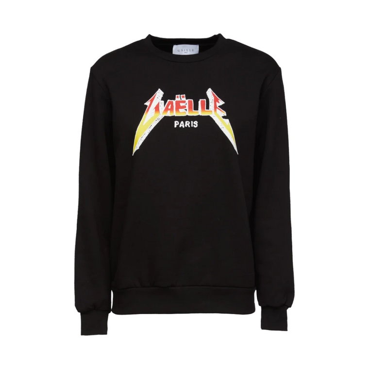 Czarny bawełniany sweter z logo Metal Band Gaëlle Paris