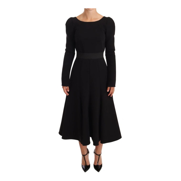 Czarna Sukienka Ołówkowa z Otwartym Tyłem Dolce & Gabbana