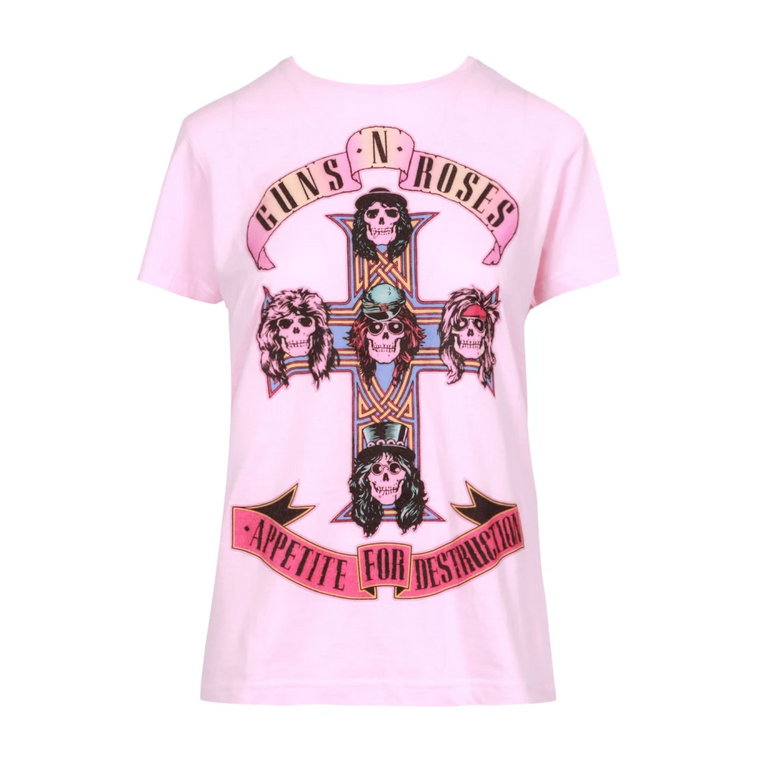 Roses Guns'n'Roses Print Bawełniany T-shirt Aniye By