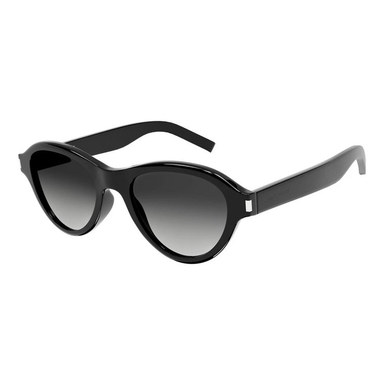 Okulary przeciwsłoneczne z czarną oprawką i szarym obiektywem Saint Laurent