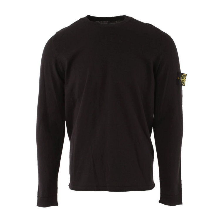 XL Czarny Sweter z Bawełny dla Mężczyzn Stone Island