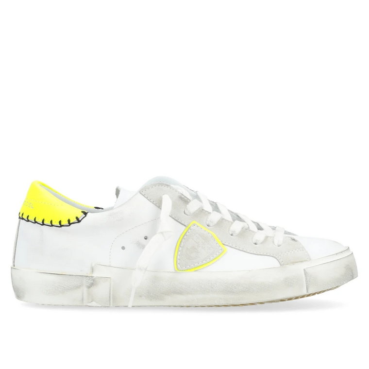 Paris X Skórzane Sneakersy w Białym i Żółtym Philippe Model