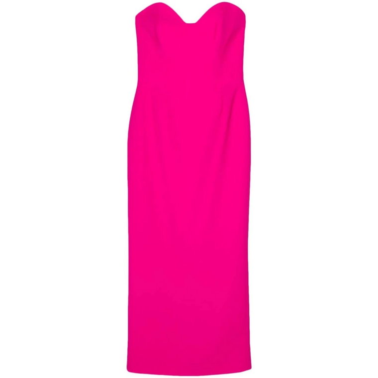 Fuchsia Sukienka z Dekoltem w Stylu Sweetheart The New Arrivals Ilkyaz Ozel