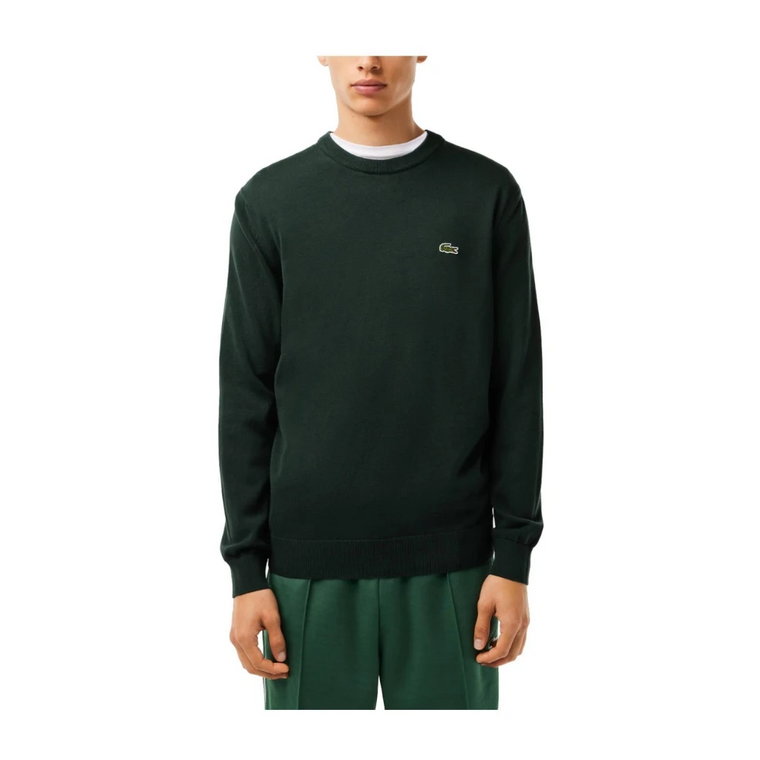 Zielony Sweter z Ikonicznym Logo Lacoste