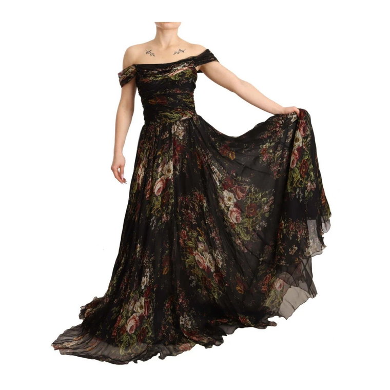 Elegancka Kwiatowa Sukienka na Specjalne Okazje Dolce & Gabbana
