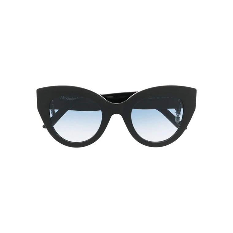 Czarne okulary przeciwsłoneczne w stylu Cat-Eye z ozdobami Swarovski Alexander McQueen