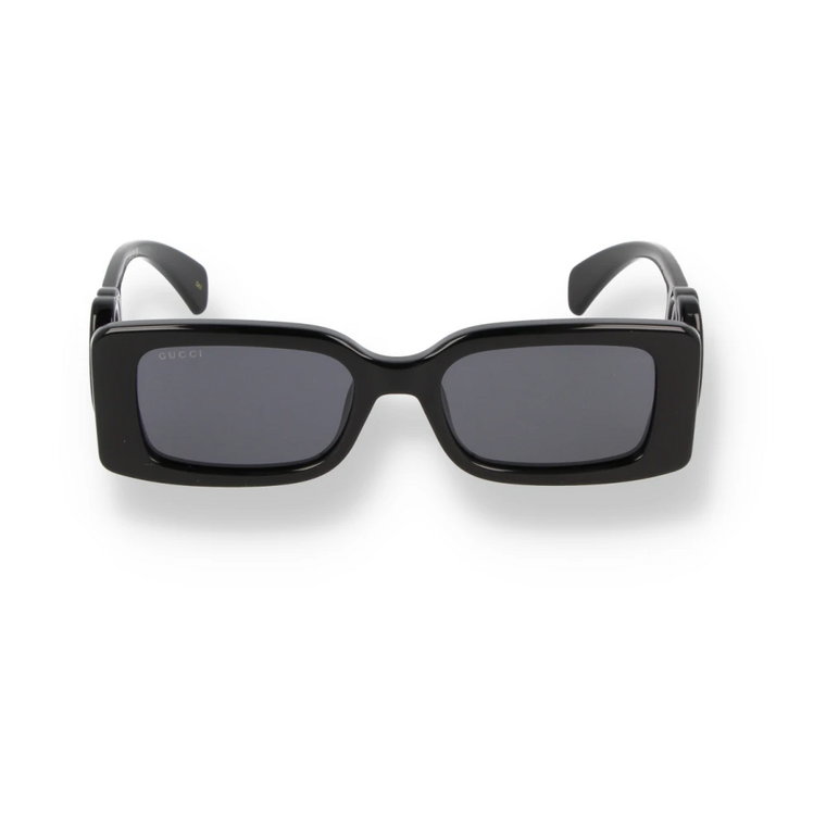 Okulary przeciwsłoneczne prostokątne, czarny materiał wtryskowy Gucci