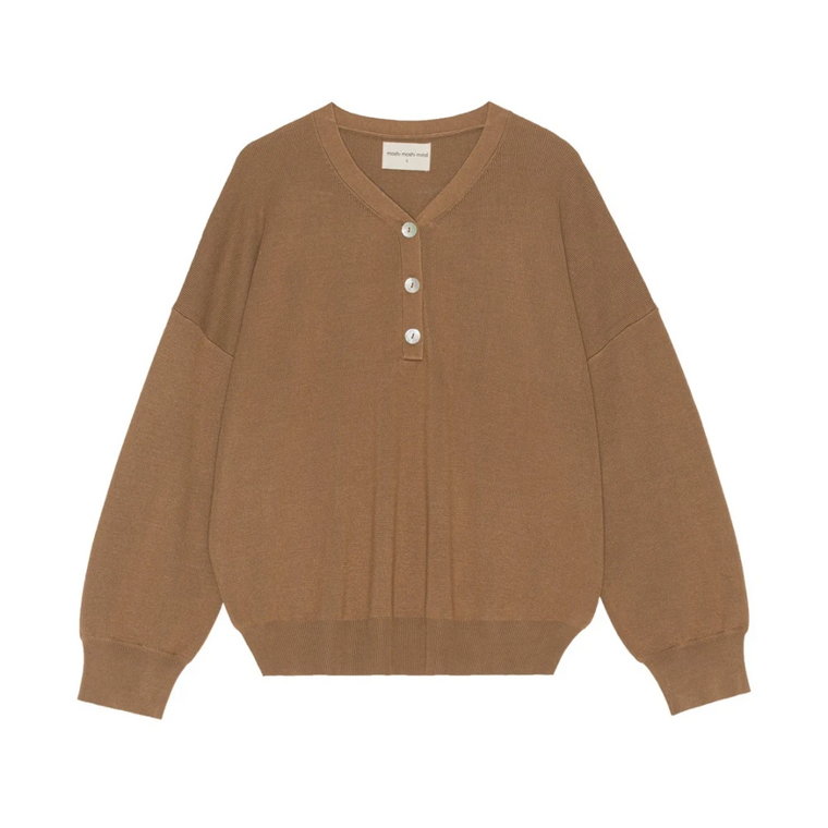 about knit v-neck - camel Moshi Moshi Mind