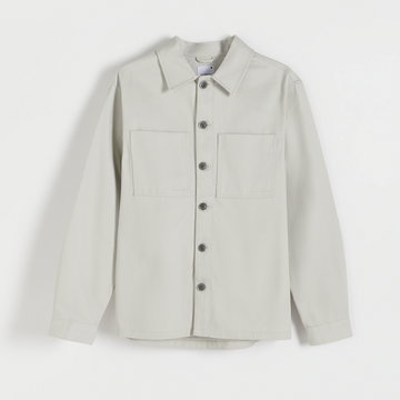 Reserved - Bawełniana kurtka koszulowa - Kremowy