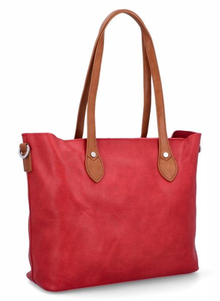 Duże Torebki Damskie Shopper Bag firmy Herisson Czerwone (kolory)