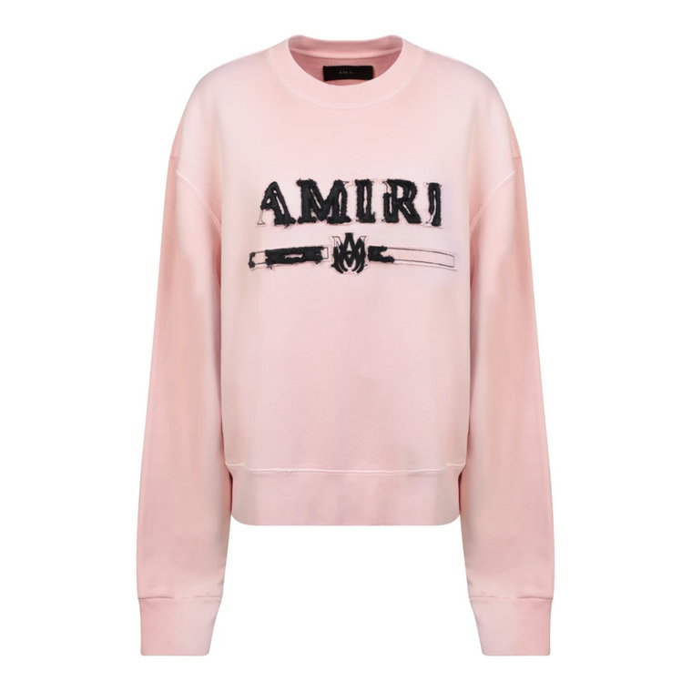 Różowy Sweter z Okrągłym Dekoltem dla Kobiet Amiri