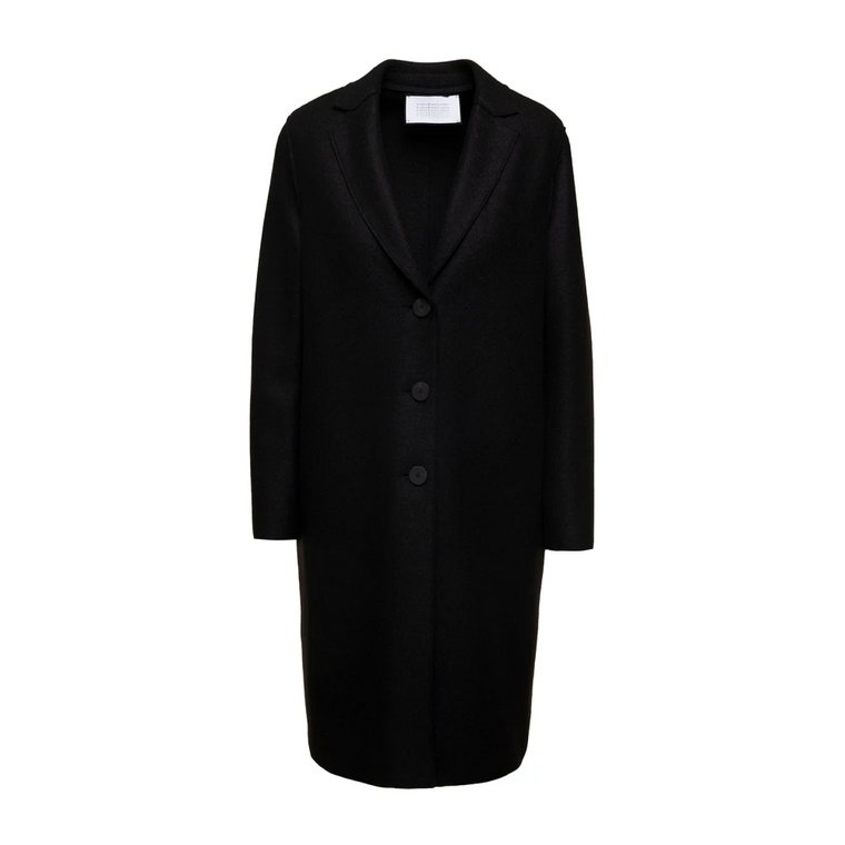Czarny płaszcz jednorzędowy dla kobiet Harris Wharf London