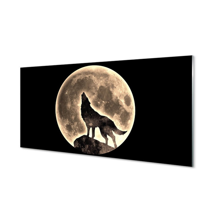 Panel szklany klej Wilk księżyc 120x60 cm