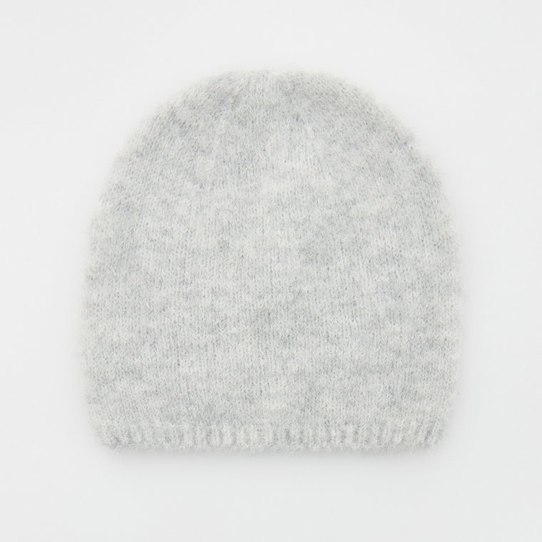 Reserved - Czapka beanie z alpaką - jasnoszary