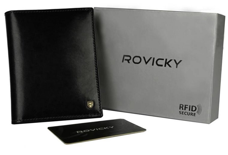 Skórzany męski portfel Rovicky N03-RVT RFID