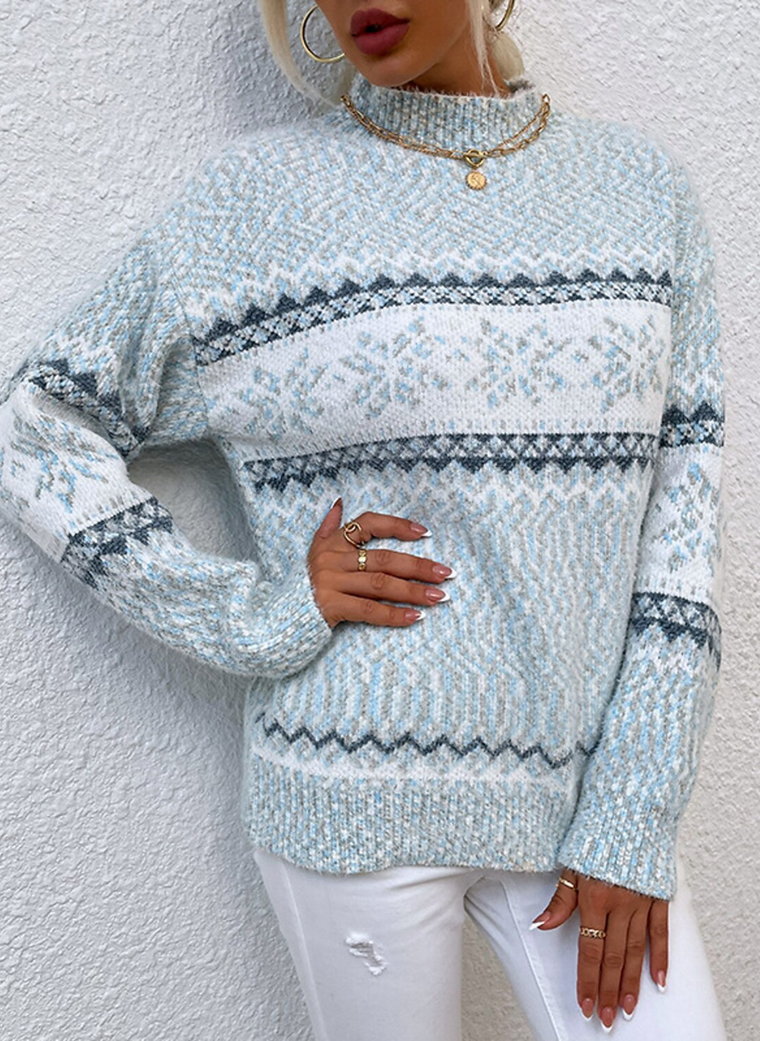Sweter z nadrukiem ze ściągaczami