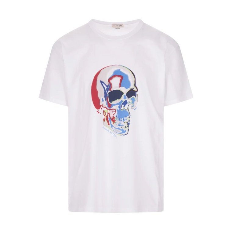 Męska koszulka z nadrukiem Solarised Skull Alexander McQueen